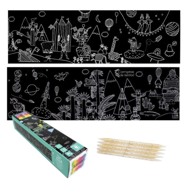 Rollo Dibujos Colorear Grafiti 2mt niños