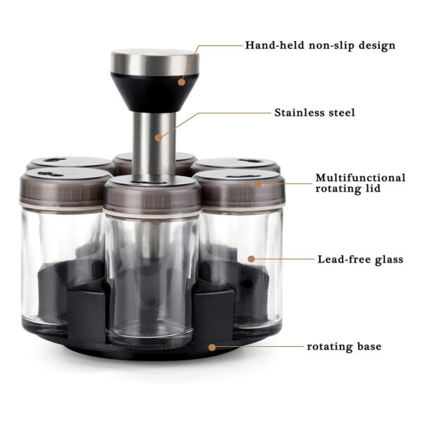 Organizador De Especias 6 Frascos y base