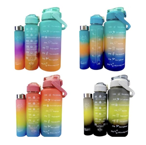 Trio Termo Motivacional + Funda Botella