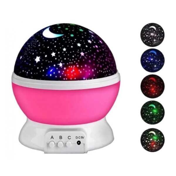 Lampara Proyector Luna Estrellas Gira