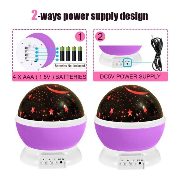 Lampara Proyector Luna Estrellas Gira