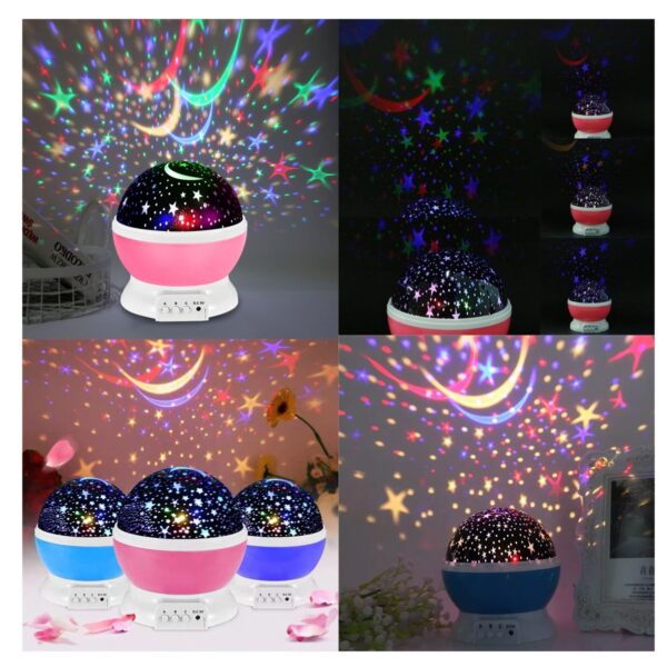 Lampara Proyector Luna Estrellas Gira