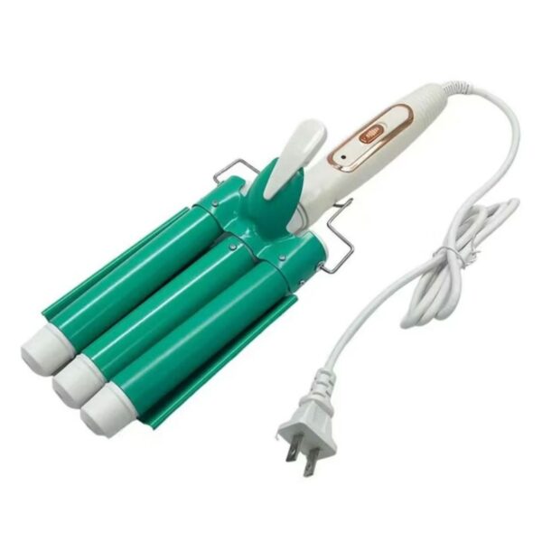 1729781795pinza20tres20tubos20Verde201.jpg Pinza Rizadora Para Cabello 3tubos 40w