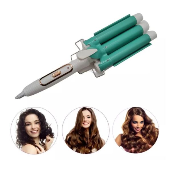 1729781795pinza20tres20tubos20Verde205.jpg Pinza Rizadora Para Cabello 3tubos 40w