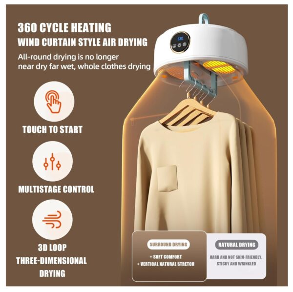 Secadora Ropa Portatil Con Calefaccion