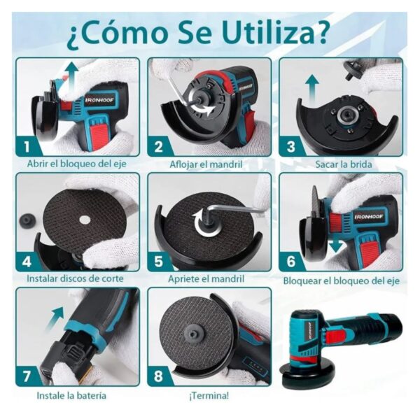 Mini Pulidora Doble Bateria 2 Discos